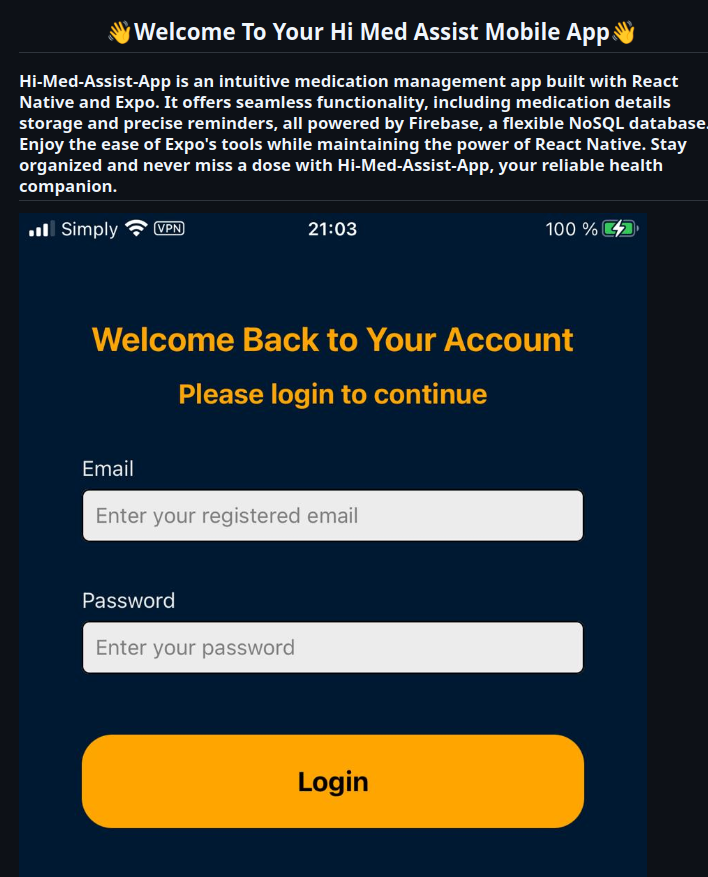Hi Med Assist Mobile Application